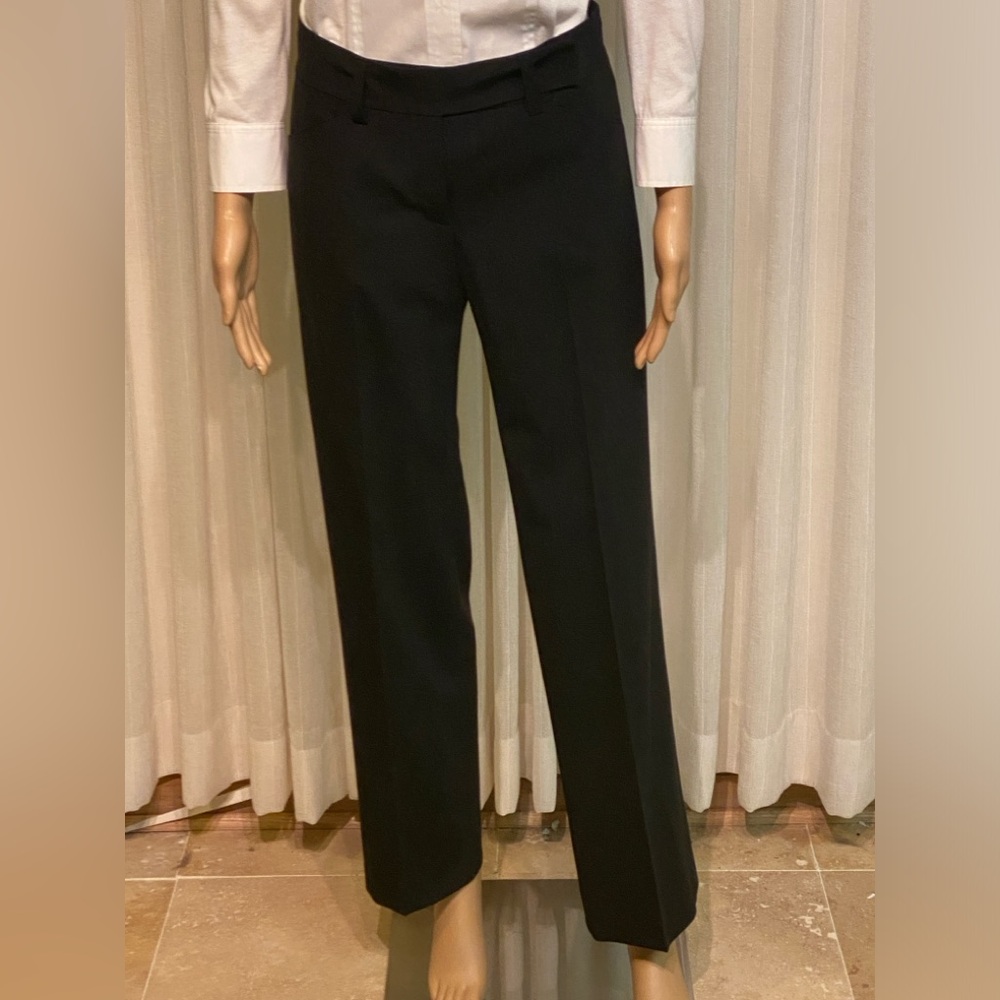 DKNY Gramercy Dress Pants Black Size 0 Zip Front Slant Front Pockets Faux Rear